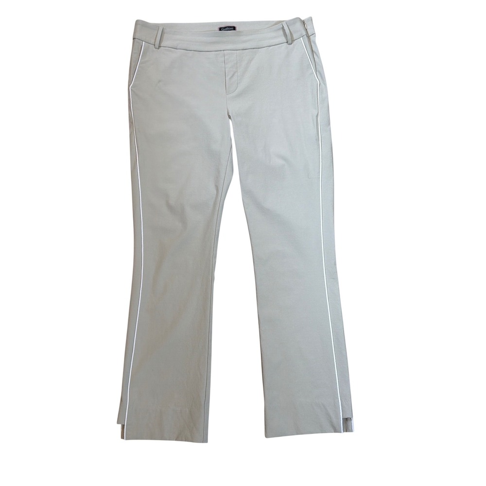 Golftini Womens Performance Golf Pants Tan Stone Side Zip Bootcut XL